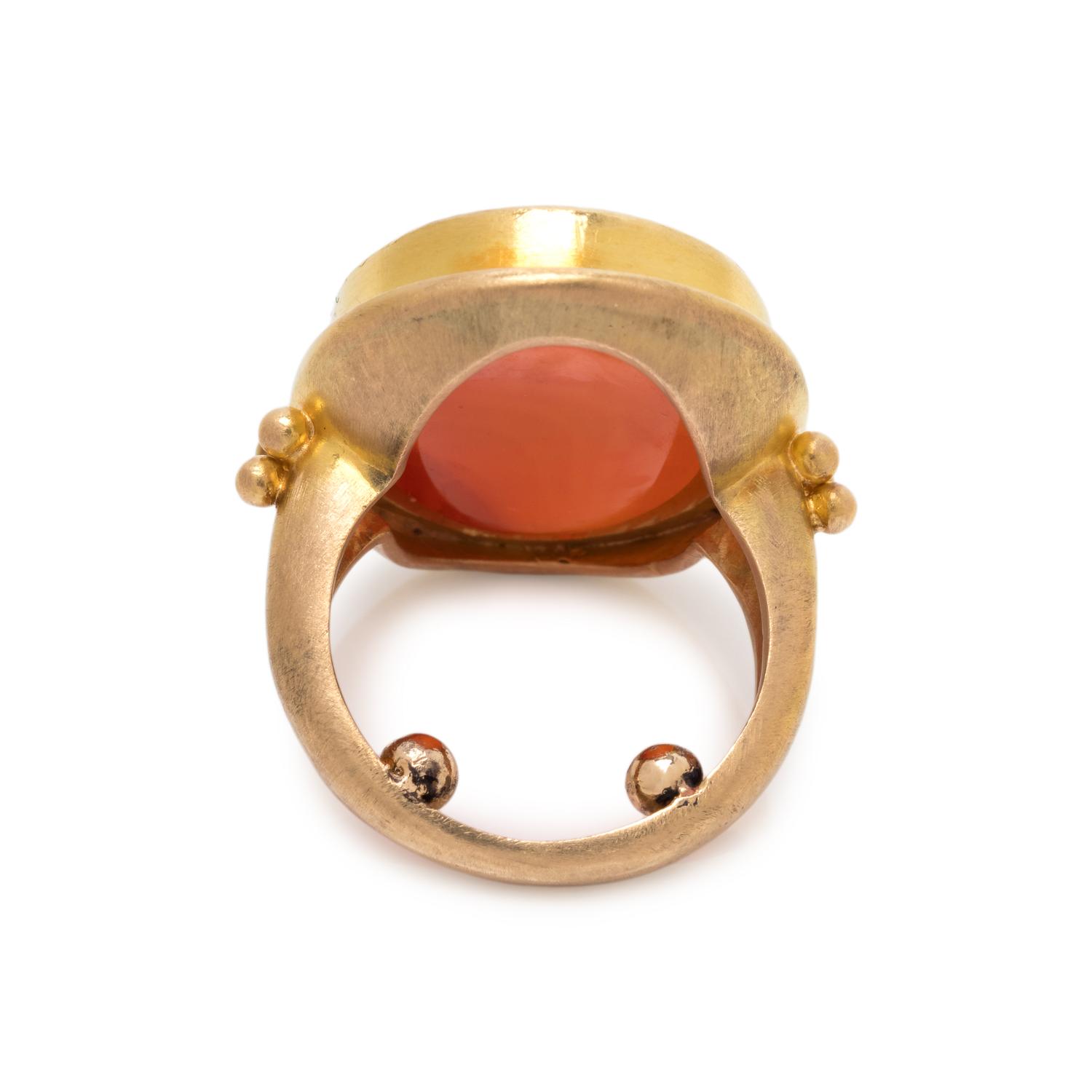 ELIZABETH LOCKE, CARNELIAN INTAGLIO RING