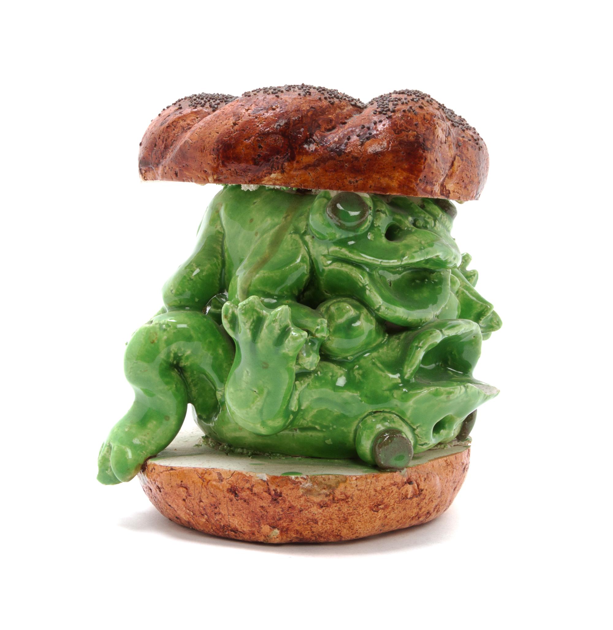 David Gilhooly, (American, 1943-2000), Untitled (Porno Frog Bagel Sandwich), 1976