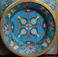 A Rare Pair of Chinese Cloisonne Enamel Square Vases Cong QIANLONG PERIOD Height 12 1/2 inches. — QIANLONG PERIOD