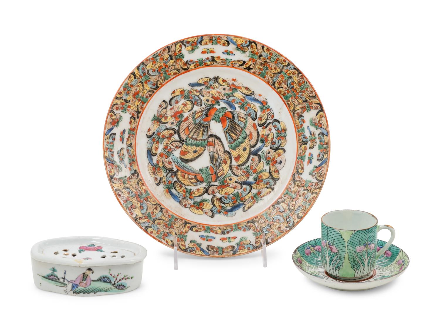 A Group of Chinese Export Famille Rose Porcelain Articles