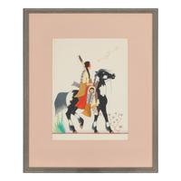untitled pair, mother and child AND warrior on horseback