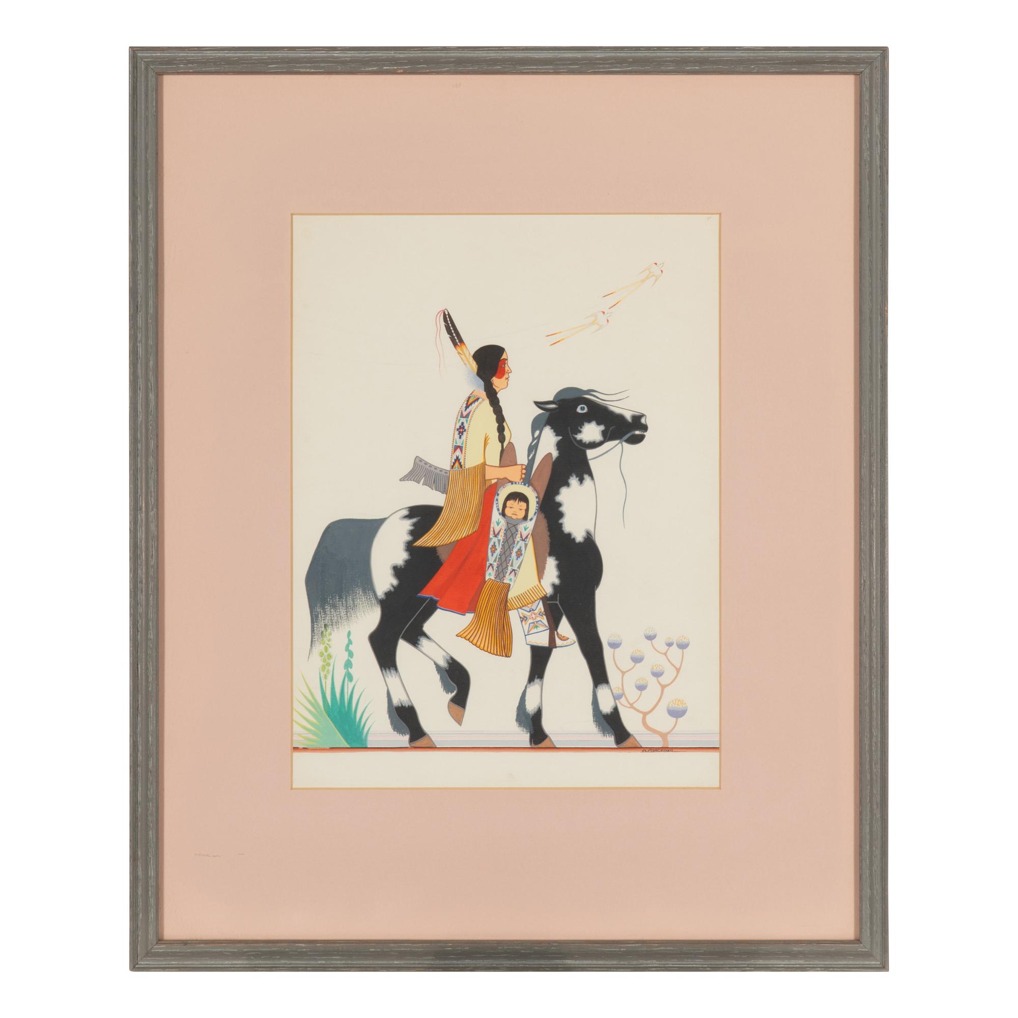 untitled pair, mother and child AND warrior on horseback