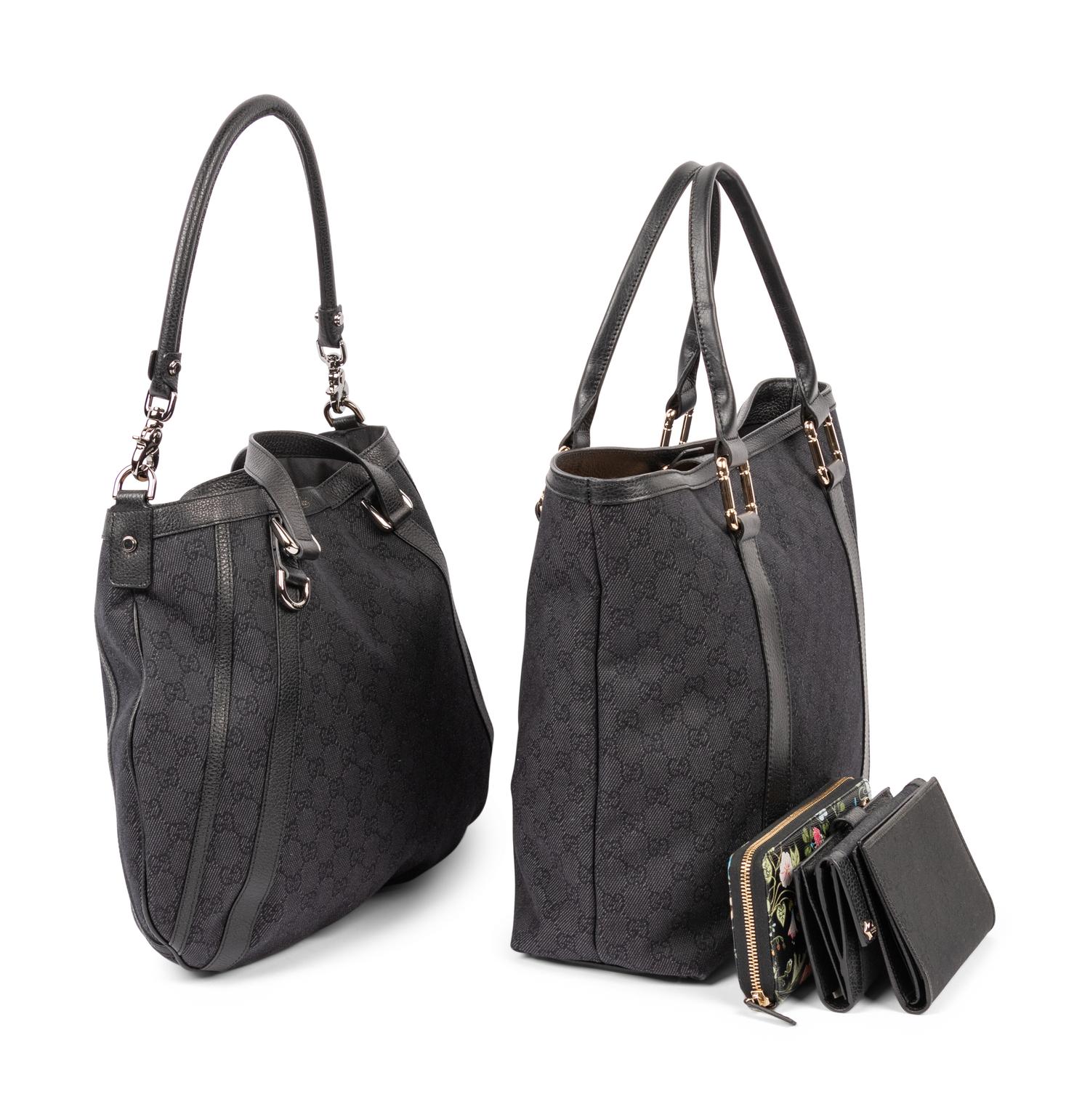 Five Gucci Items: Two Bags, Two Wallets, One Passport Holder, 2010s