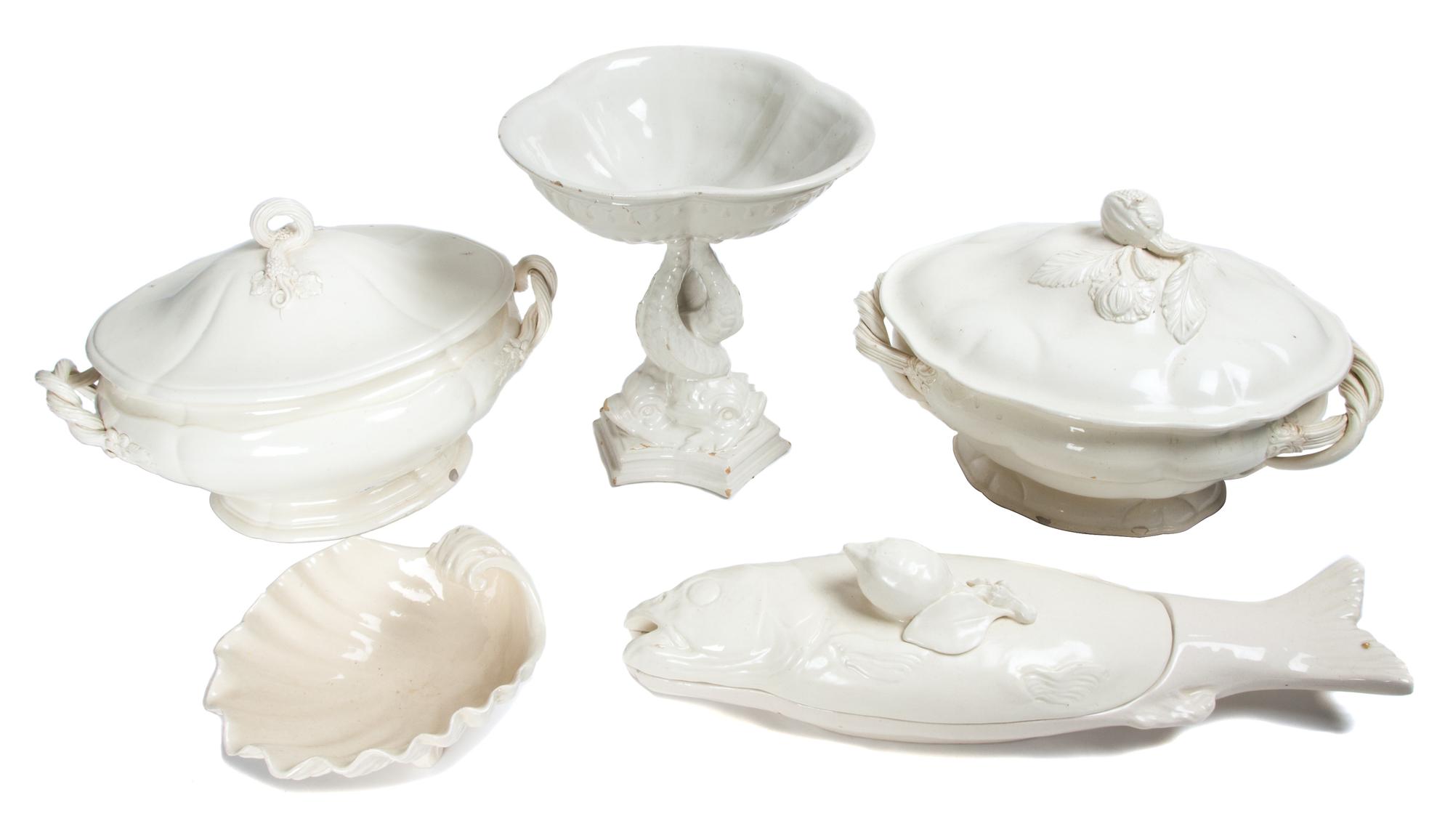 A Collection of Continental Faience Porcelain Height of first 11 inches. — 20TH CENTURY