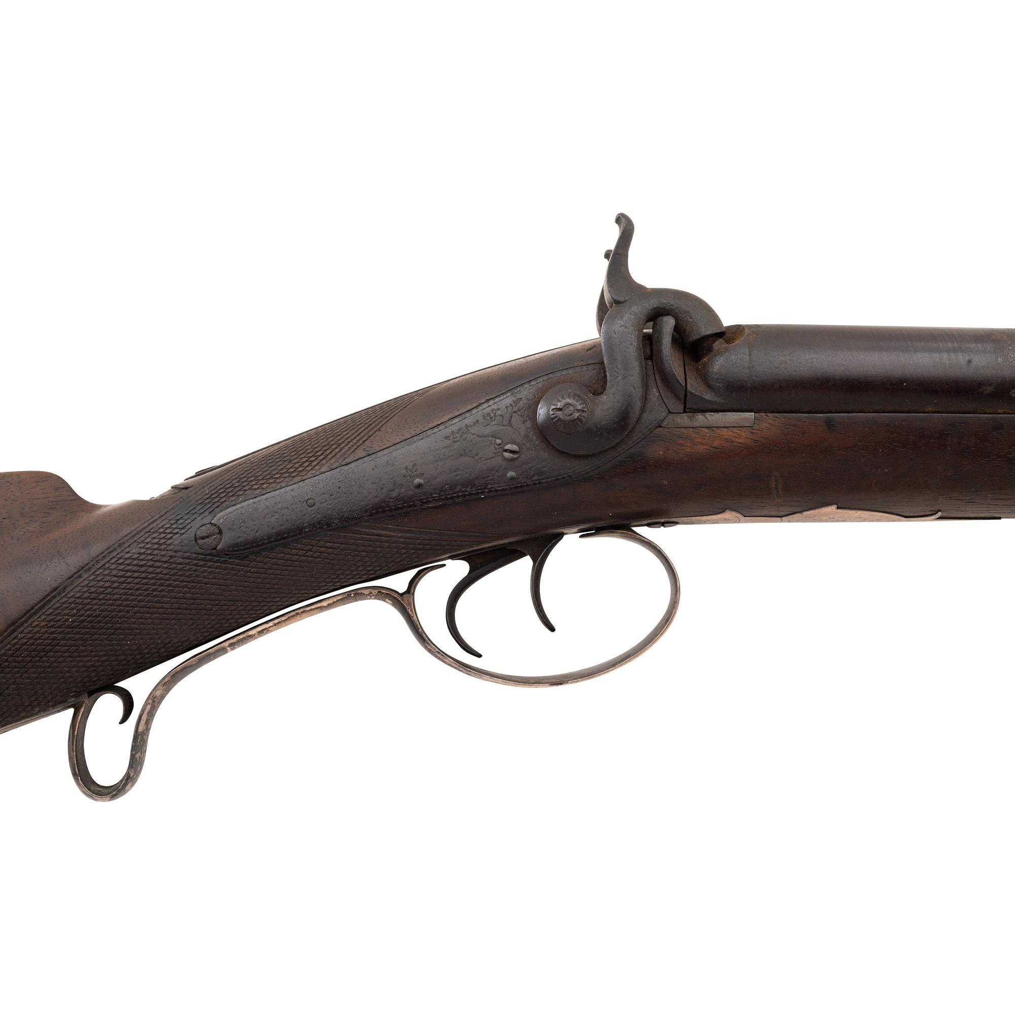 Silver Mounted English 10 Bore Percussion Shotgun