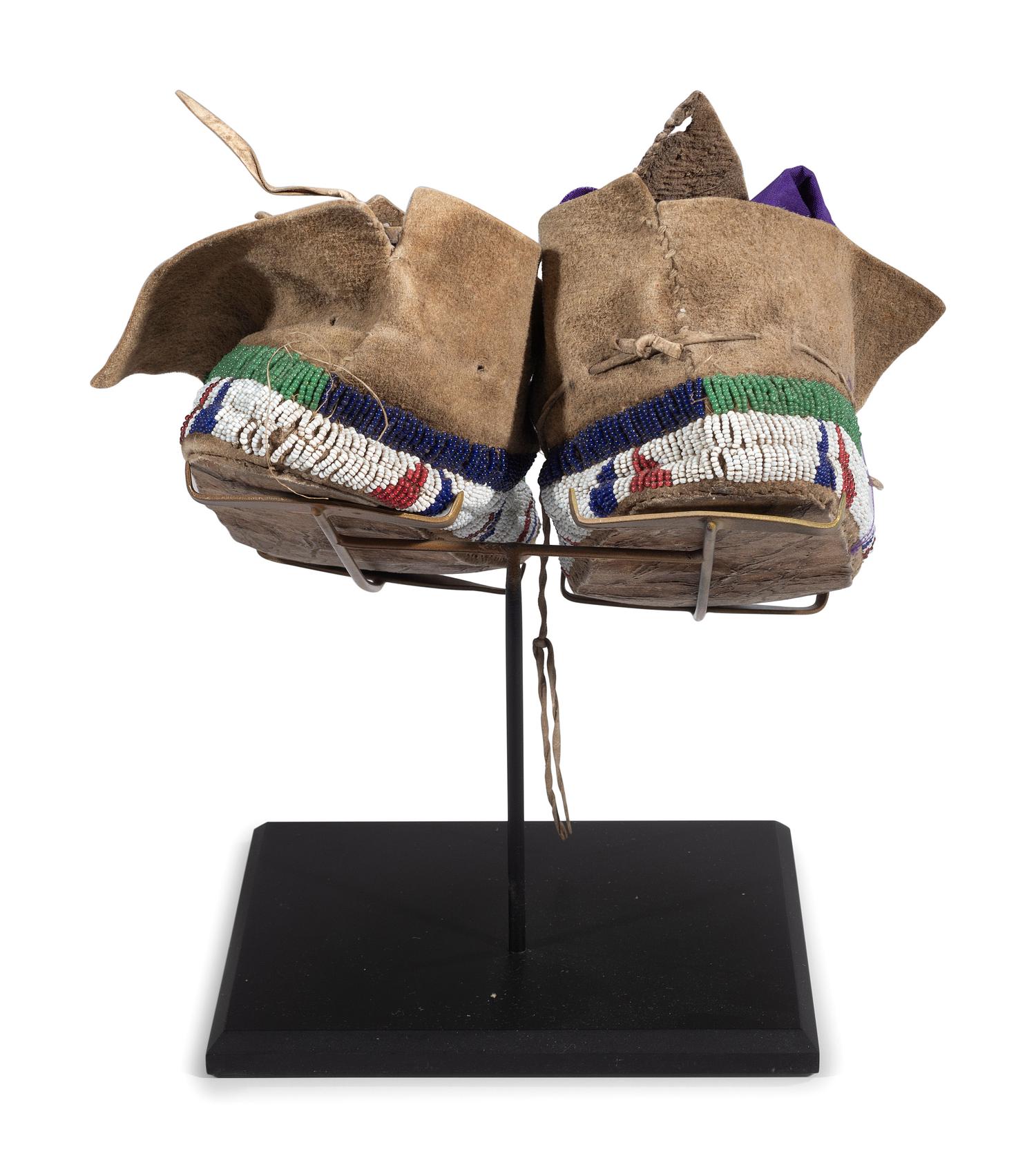 Sioux Beaded Hide Moccasins