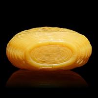A Large Chinese Carved Yellow Peking Glass 'Basket' Snuff Bottle, 1750-1830 — 清中期 鷄油黃料花籃式稻穀鳥雀紋大鼻烟壺
