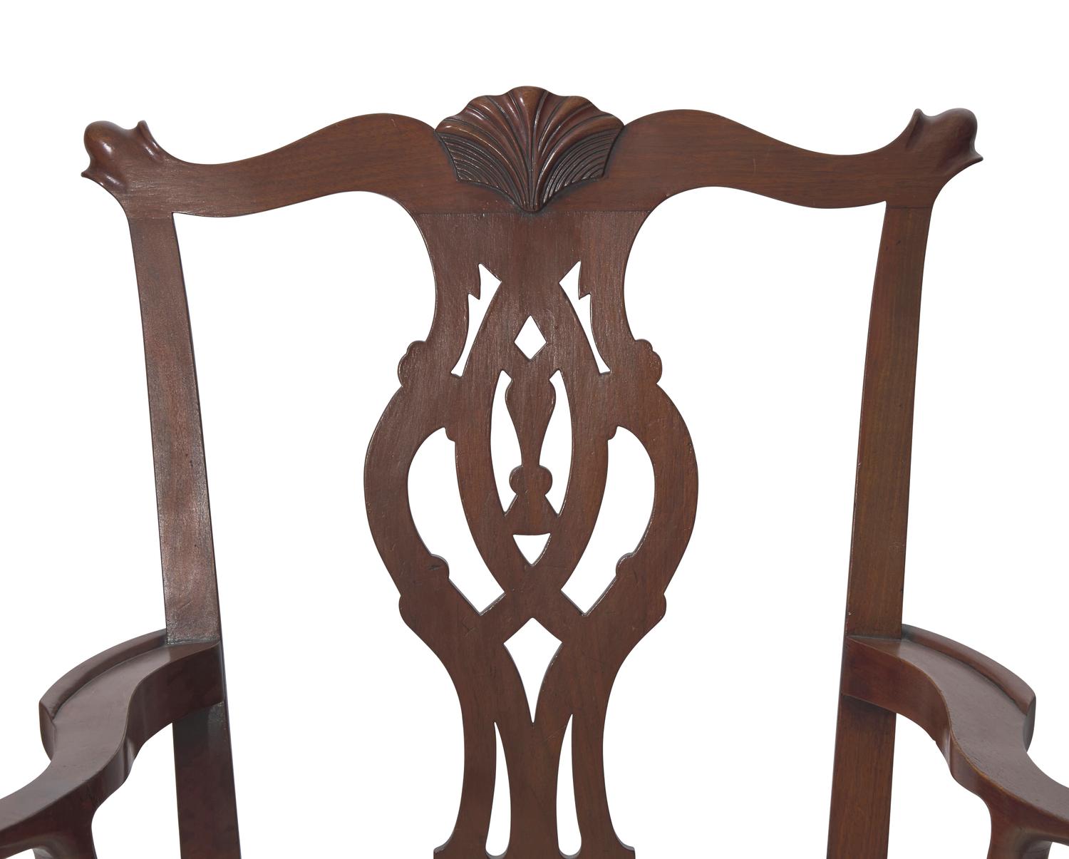 A Chippendale Style Carved Mahogany Armchair