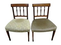 Pair of Regency mahogany and marquetry side chairs 19th century