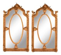 A Pair of Régence Style Gilt Composition Mirrors