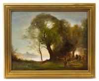 Ida Jolly Crawley, (American, 1867-1946), Landscape with Figures, 1907