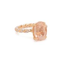 ORANGE SAPPHIRE AND DIAMOND RING