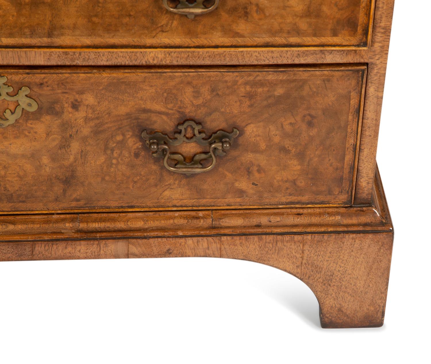 A Pair of George I Style Burl Walnut Chests of Drawers