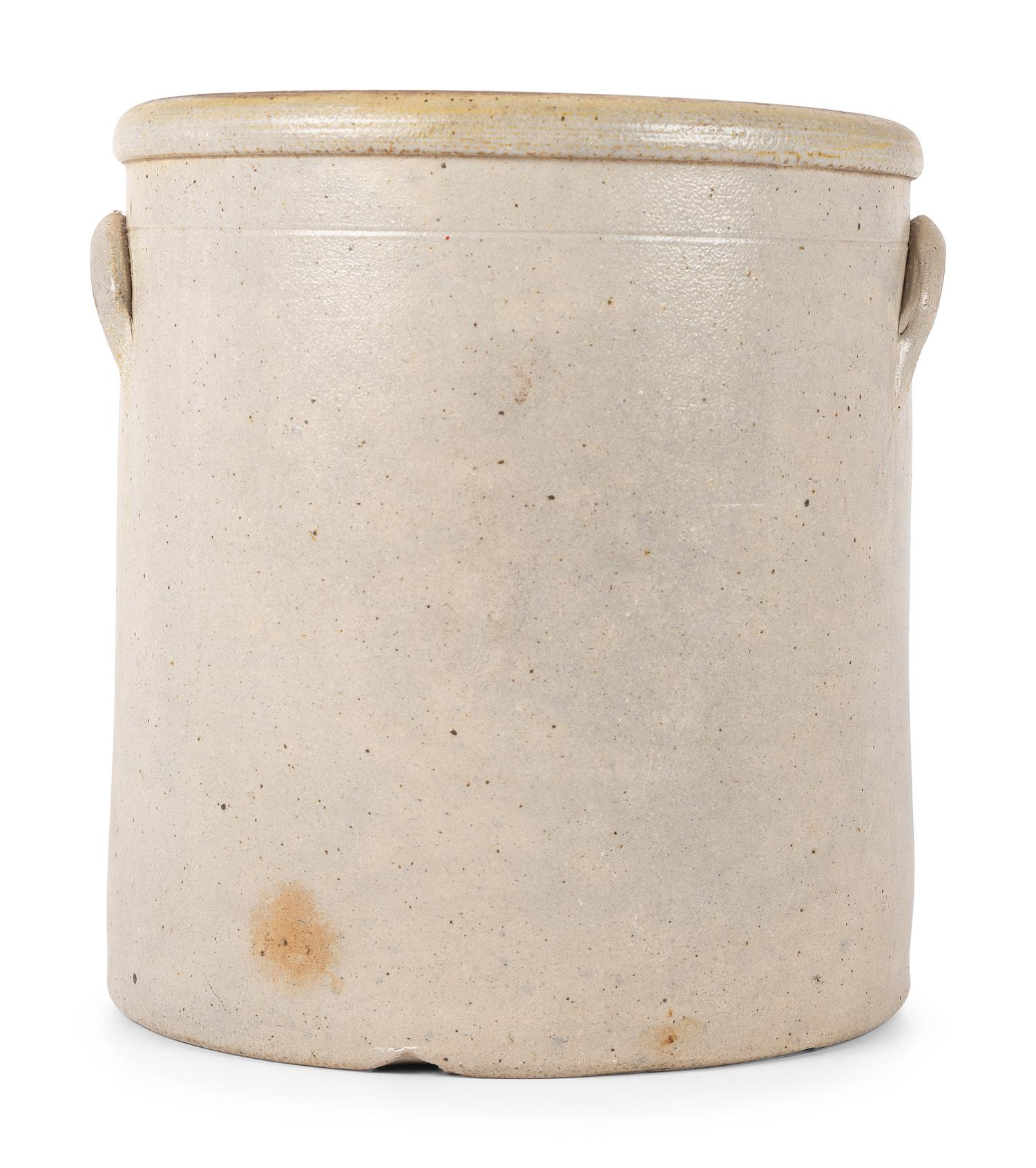 An Ohio Script Decorated Four Gallon Stoneware Crock