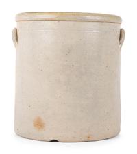 An Ohio Script Decorated Four Gallon Stoneware Crock
