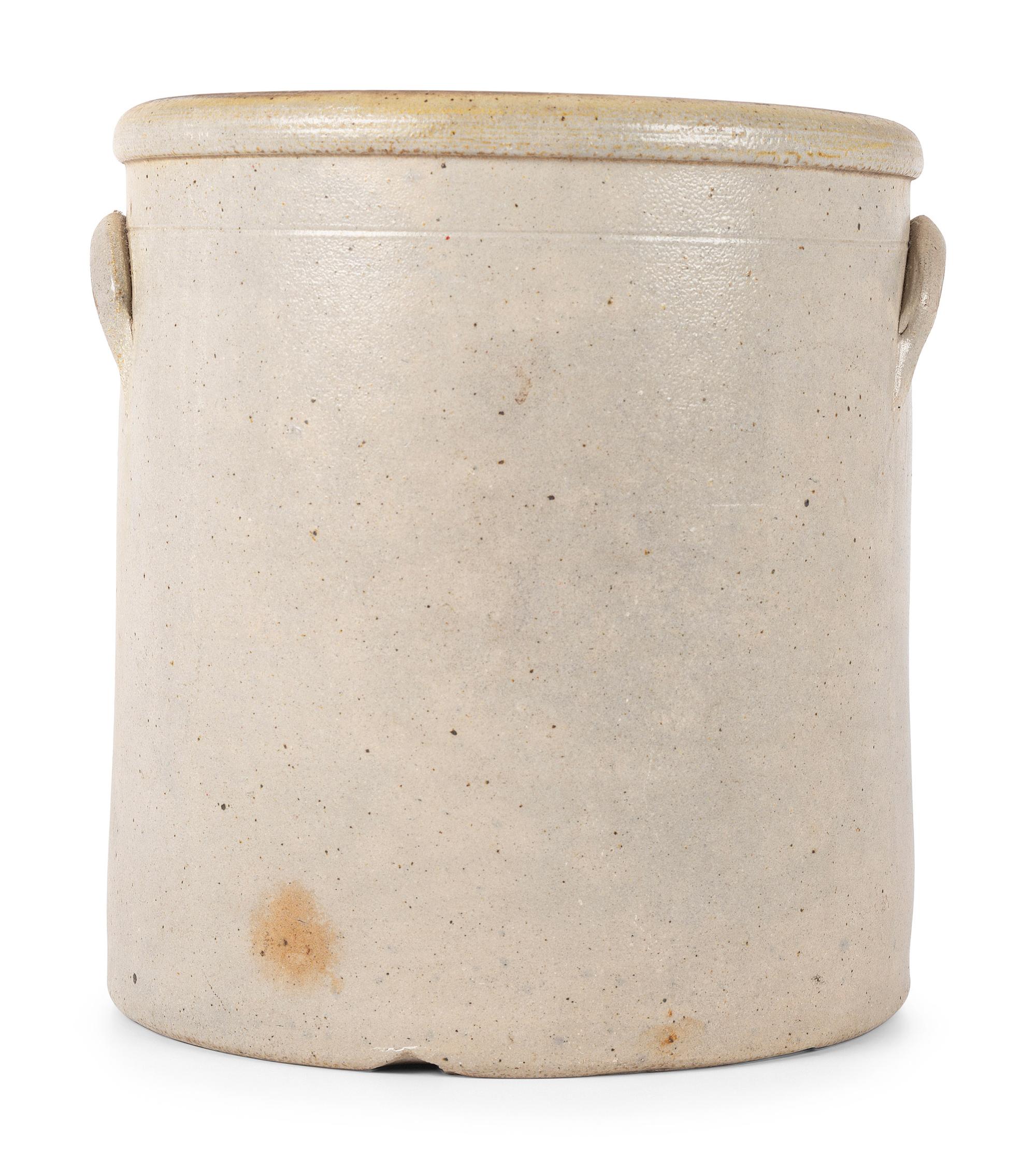 An Ohio Script Decorated Four Gallon Stoneware Crock