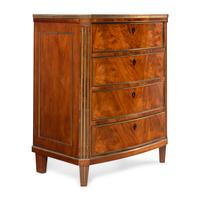A Russian or Baltic Neoclassical Brass Mounted Mahogany Chest of Drawers