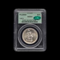 A 1921 Pilgrim Commemorative 50c Coin [PCGS MS64; CAC Green Sticker]