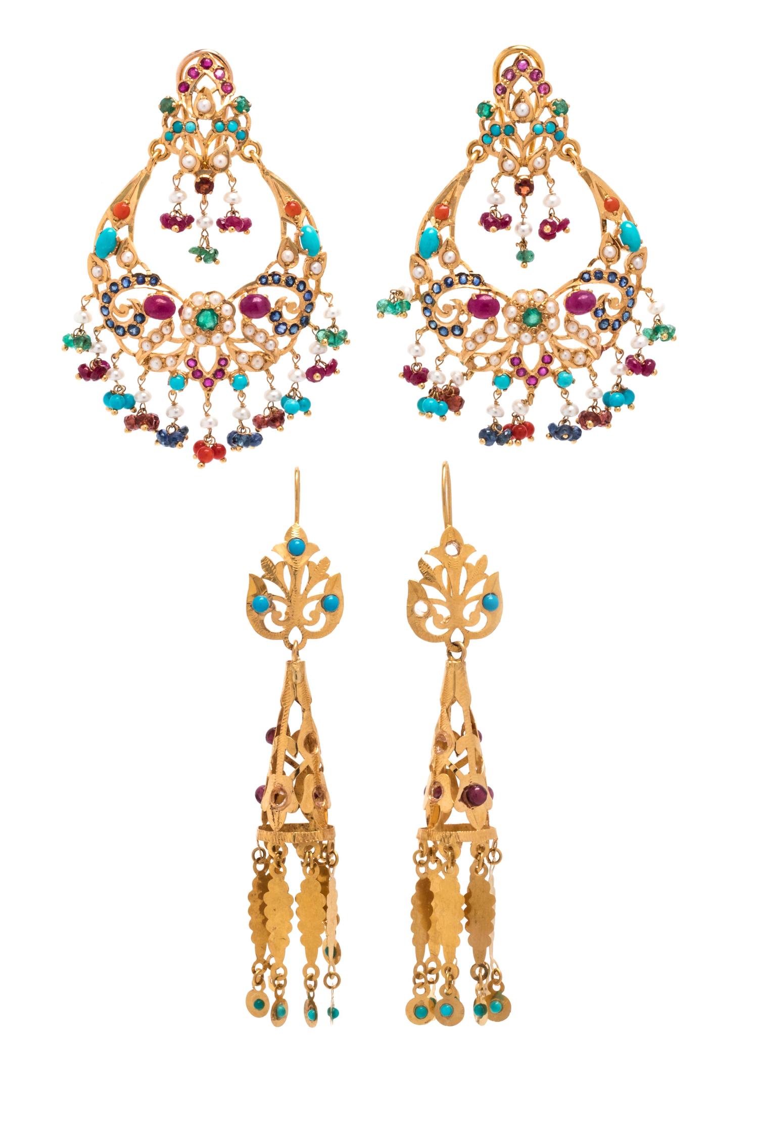 COLLECTION OF MULTIGEM EARRINGS