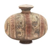 A Chinese Painted Pottery Cocoon Jar