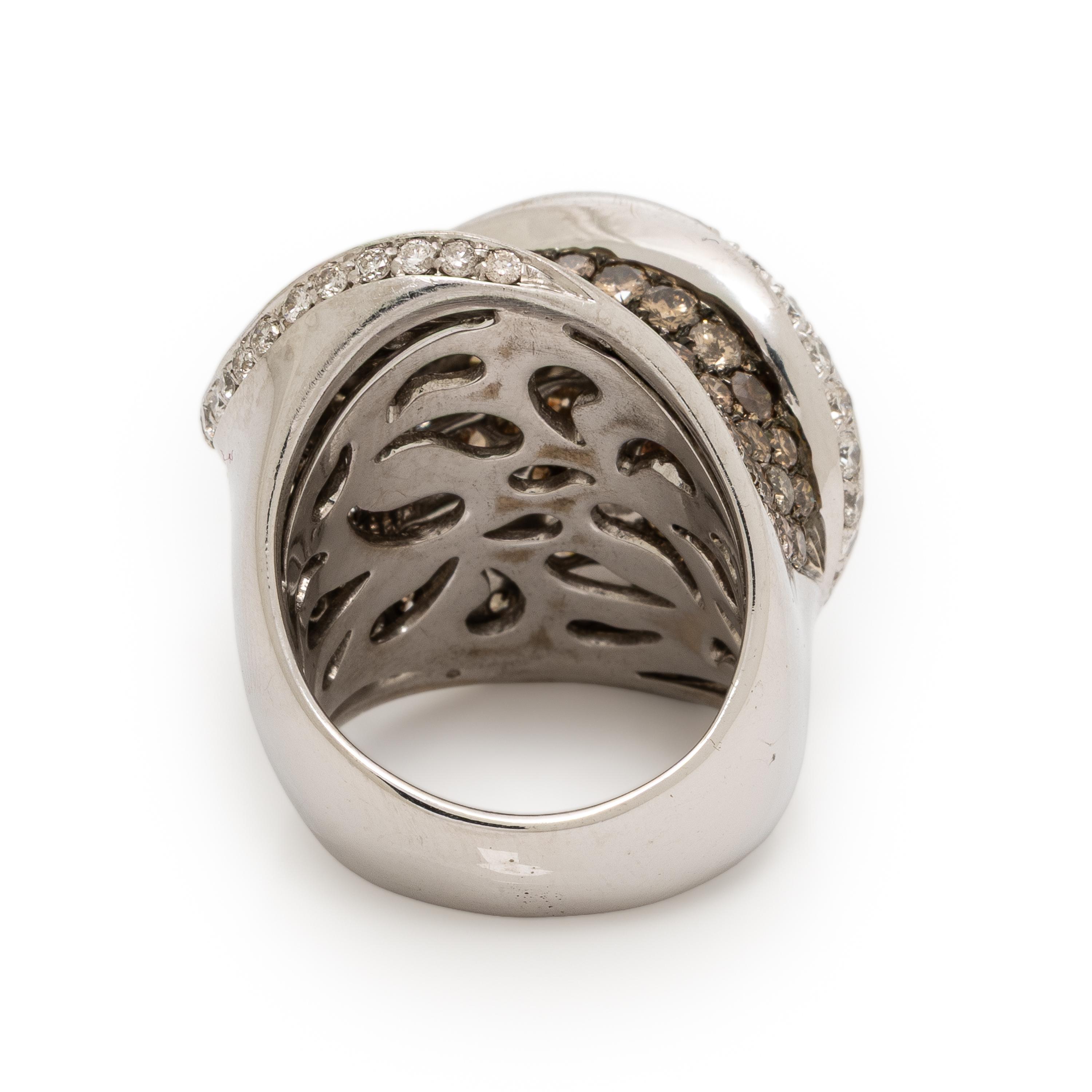Diamond, Colored Diamond, and White Gold Ring