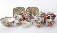 Group of Chinese Export porcelain Rose Mandarin palette tablewares late 18th century and later