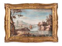 French School, (19th Century), Village Landscape Scenes (a set of four works)