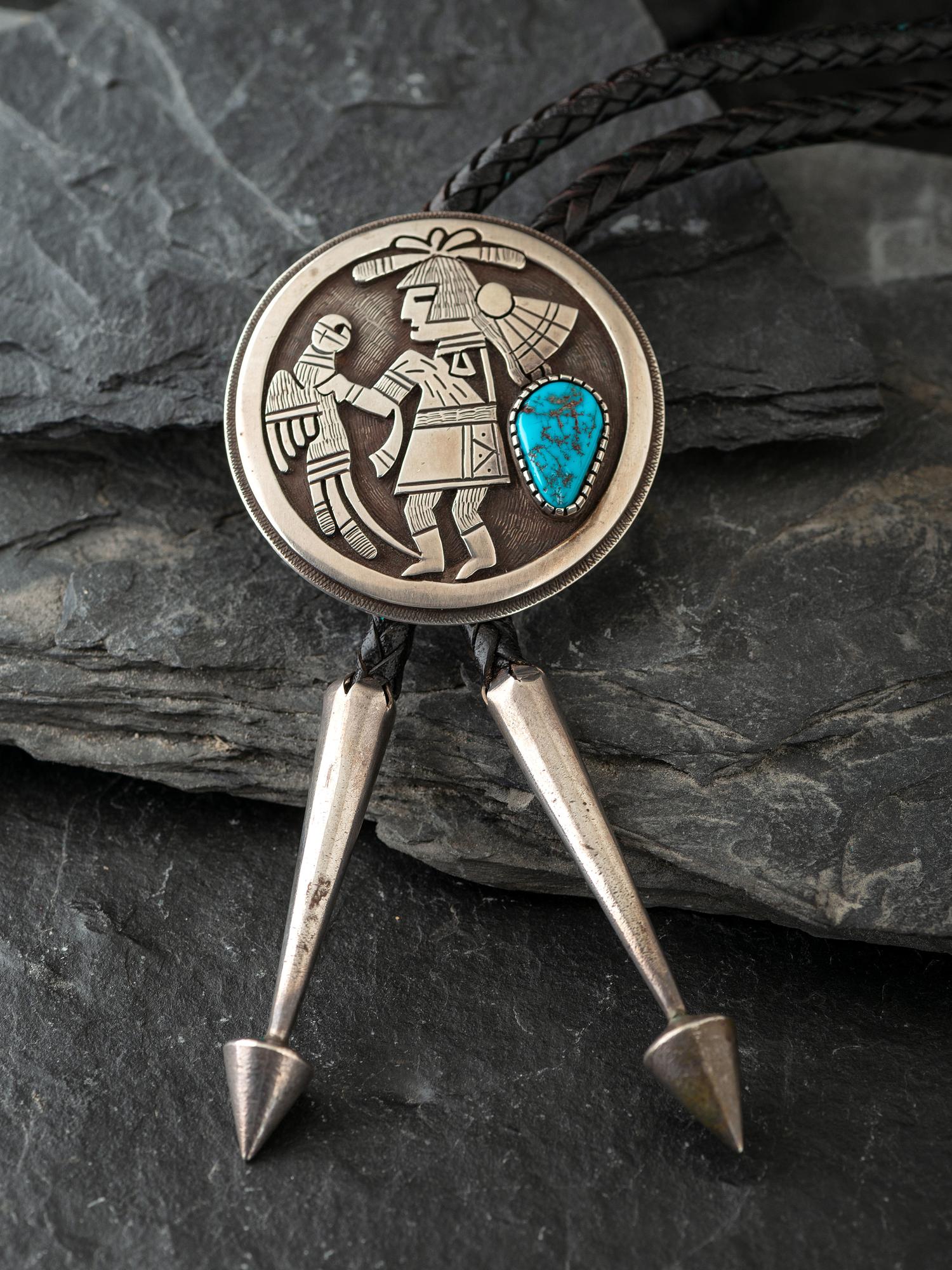 Silver and Turquoise Bolo Tie