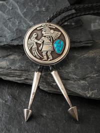 Silver and Turquoise Bolo Tie