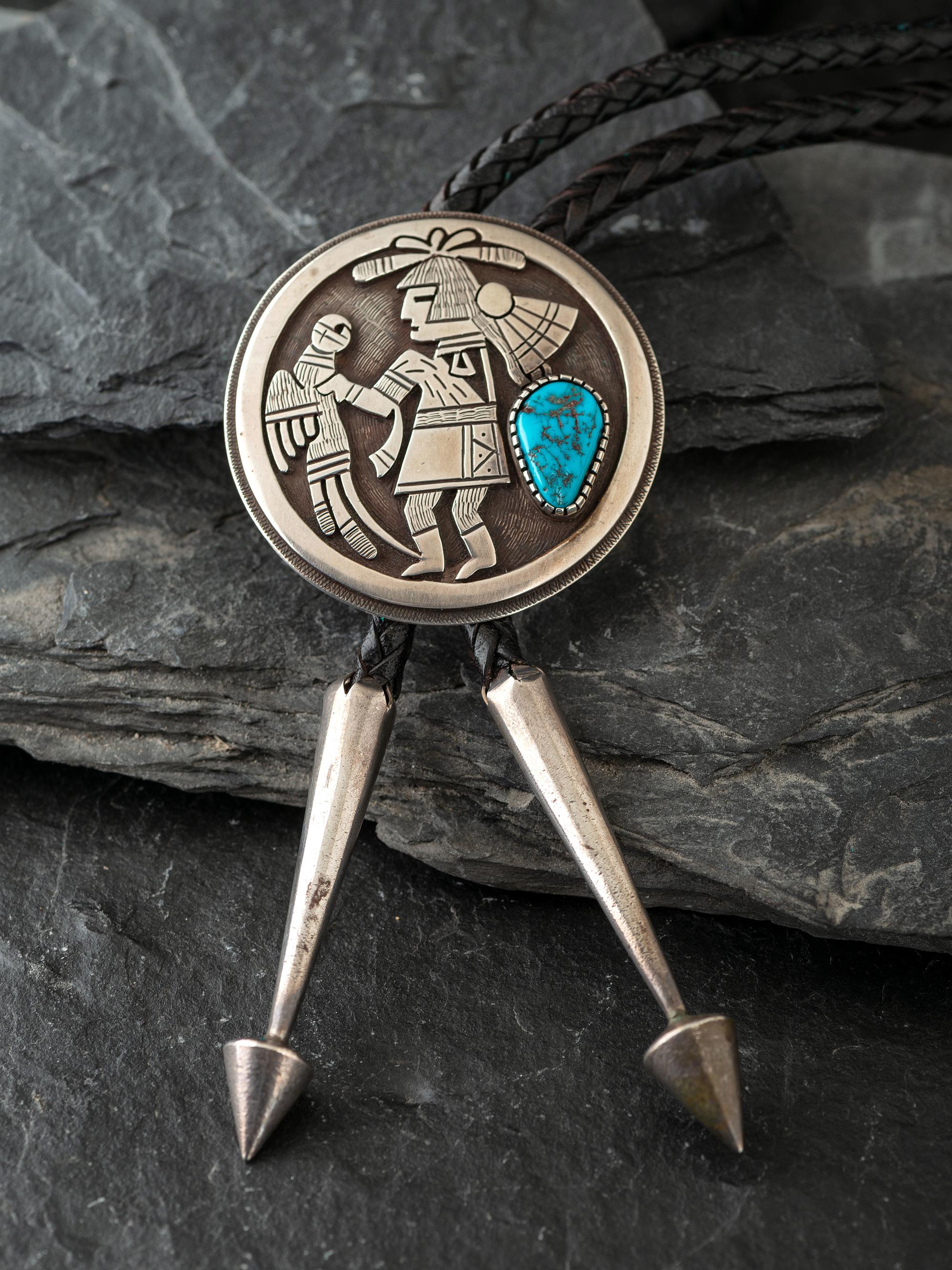 Silver and Turquoise Bolo Tie