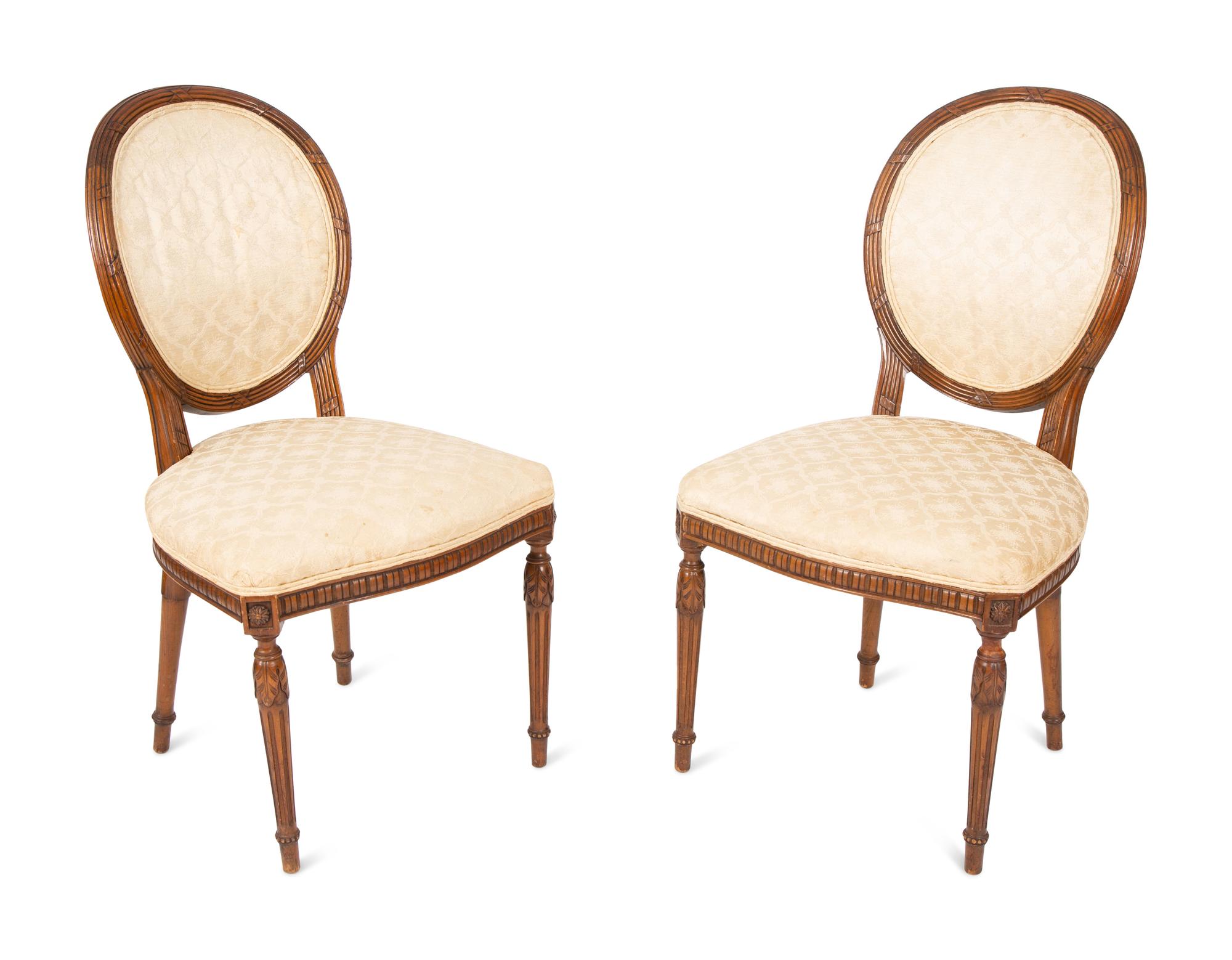 A Set of Four Louis XVI Style Side Chairs