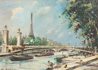Eighteen Parisian Street Scene Paintings