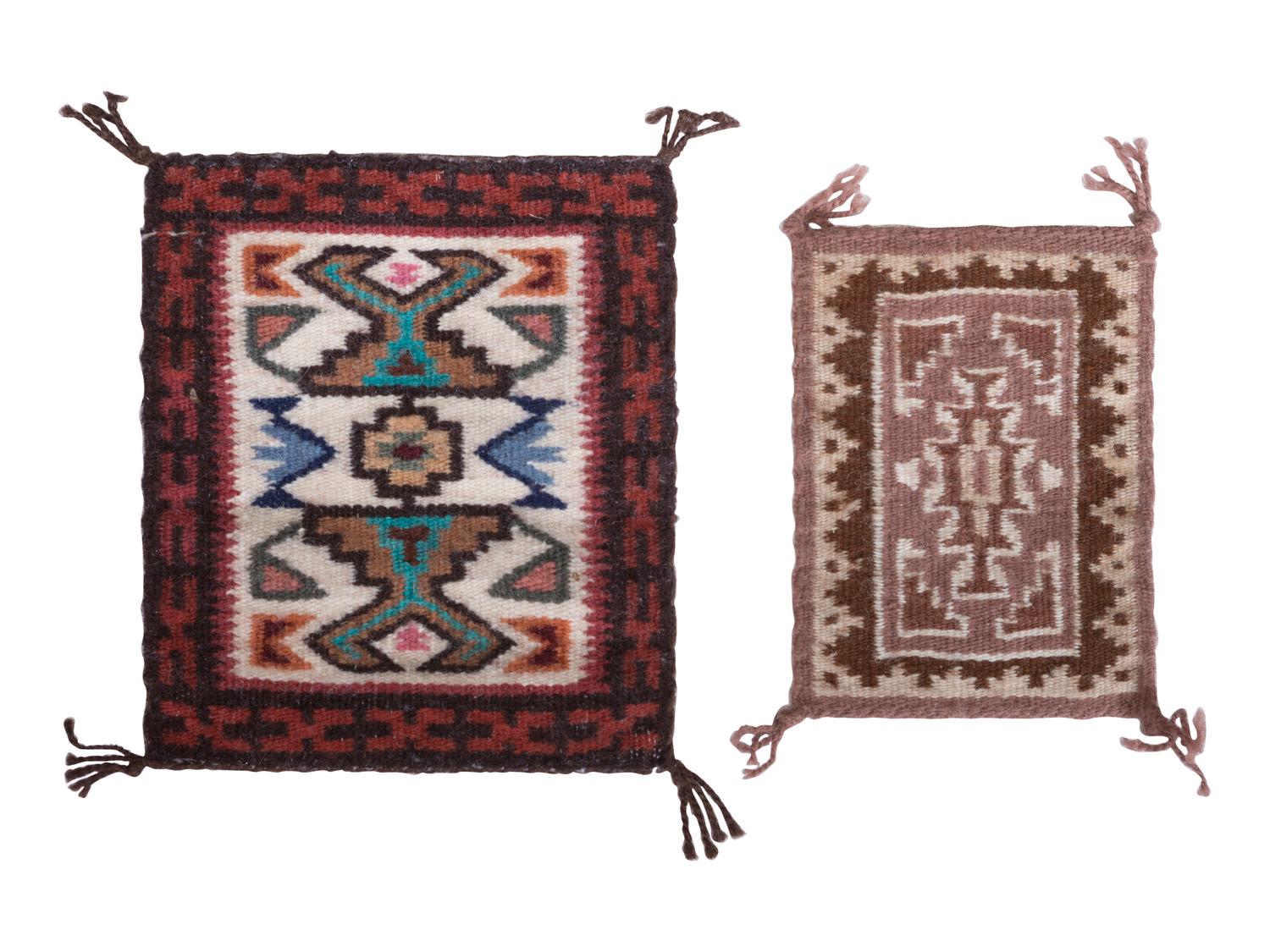 Collection of Miniature Pueblo Pottery and Navajo Textiles / Rugs