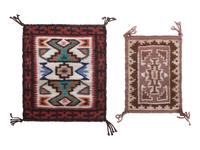 Collection of Miniature Pueblo Pottery and Navajo Textiles / Rugs