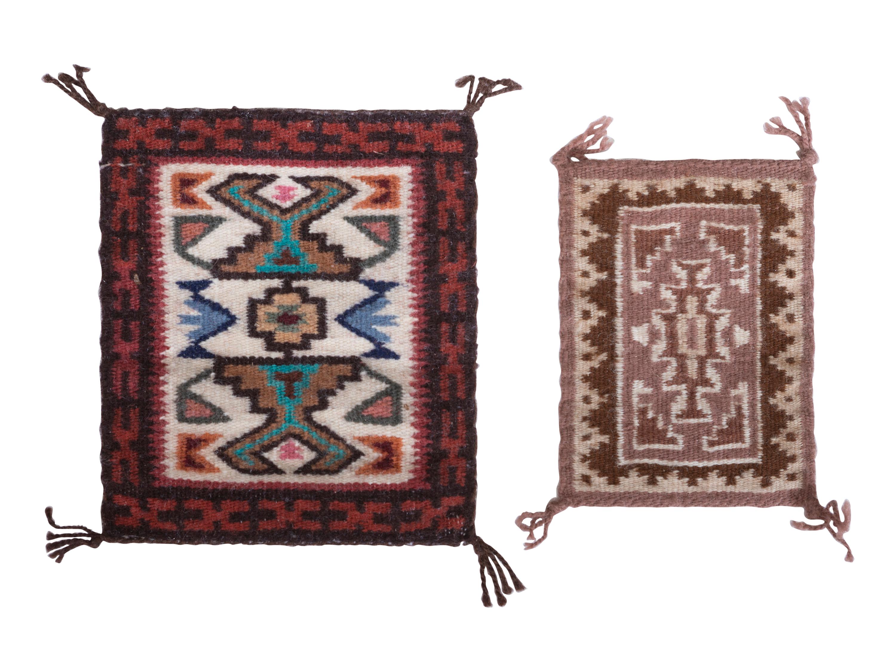 Collection of Miniature Pueblo Pottery and Navajo Textiles / Rugs
