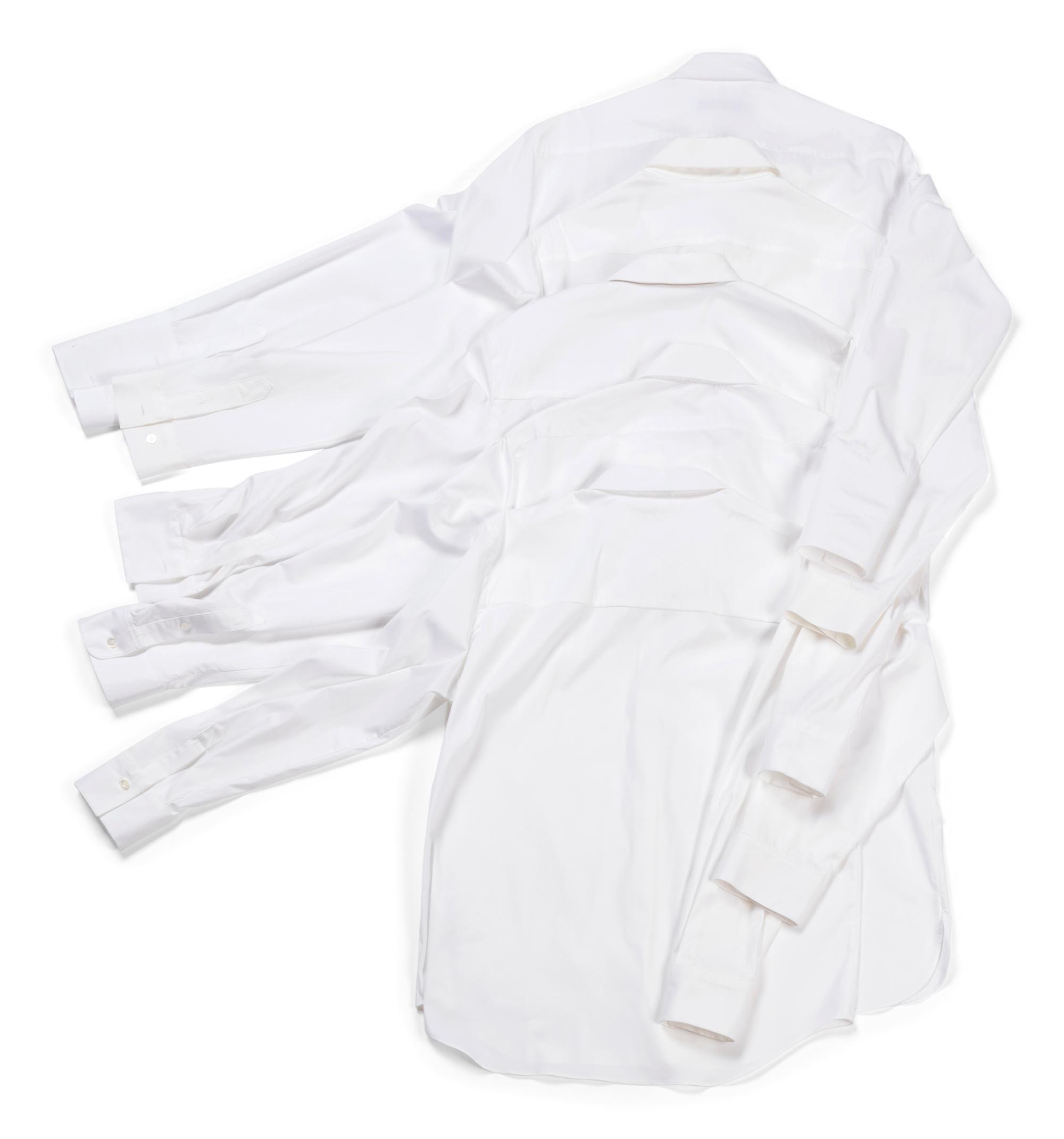 Five Designer Button Down Shirts: Two The Row, One Christian Dior, and Two Brunello Cucinelli