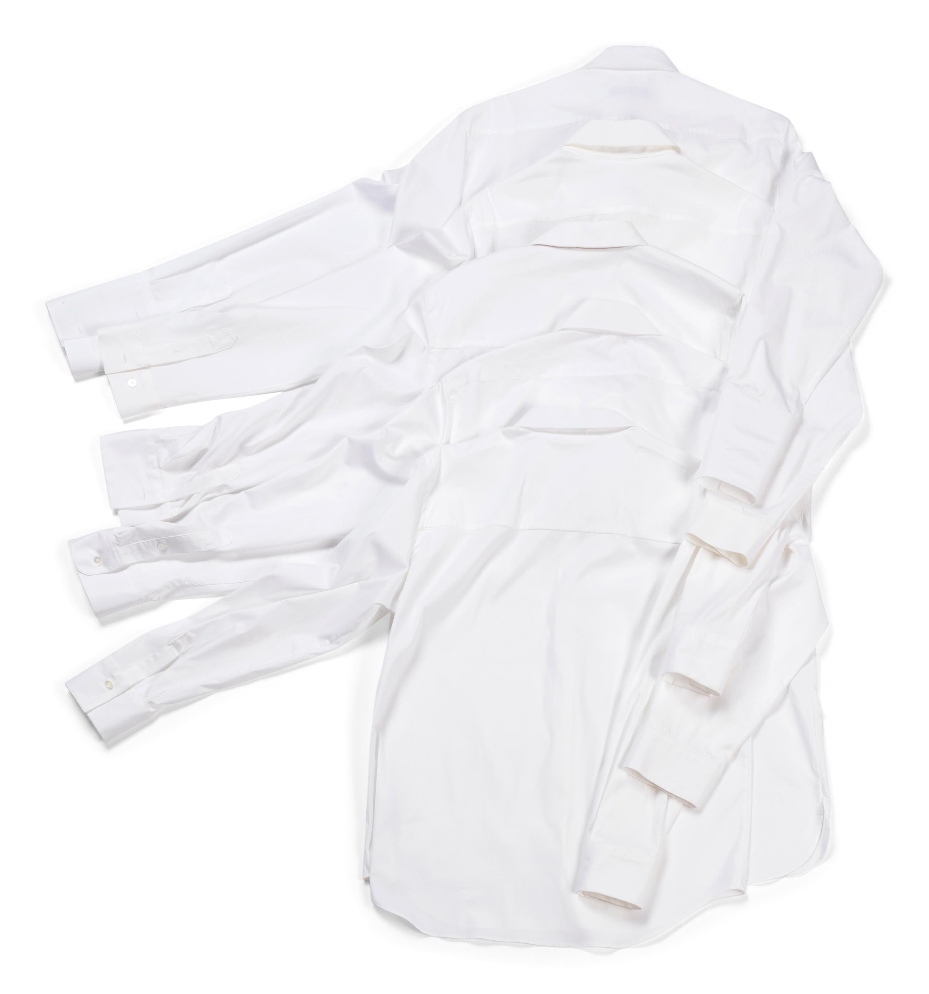 Five Designer Button Down Shirts: Two The Row, One Christian Dior, and Two Brunello Cucinelli