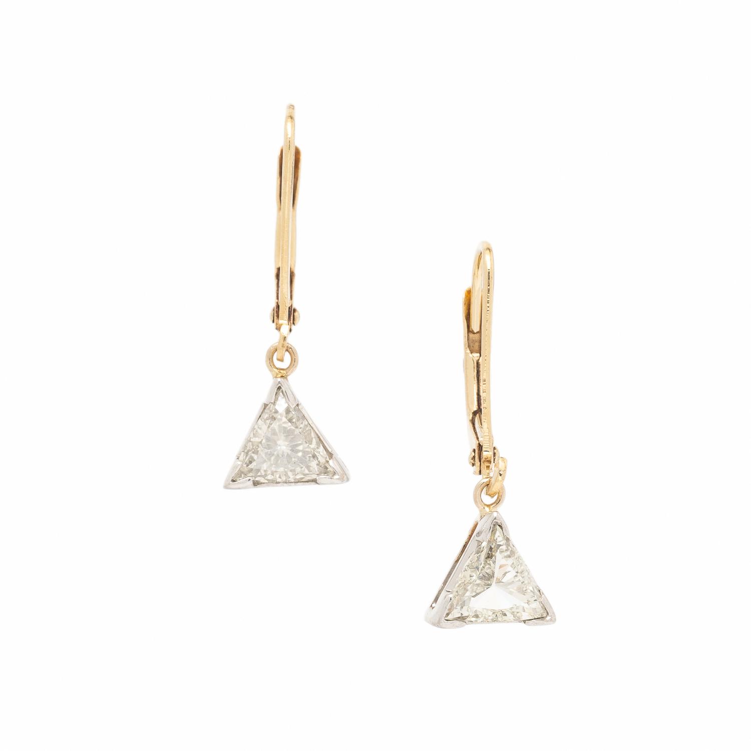 Trillion Cut Diamond Earrings