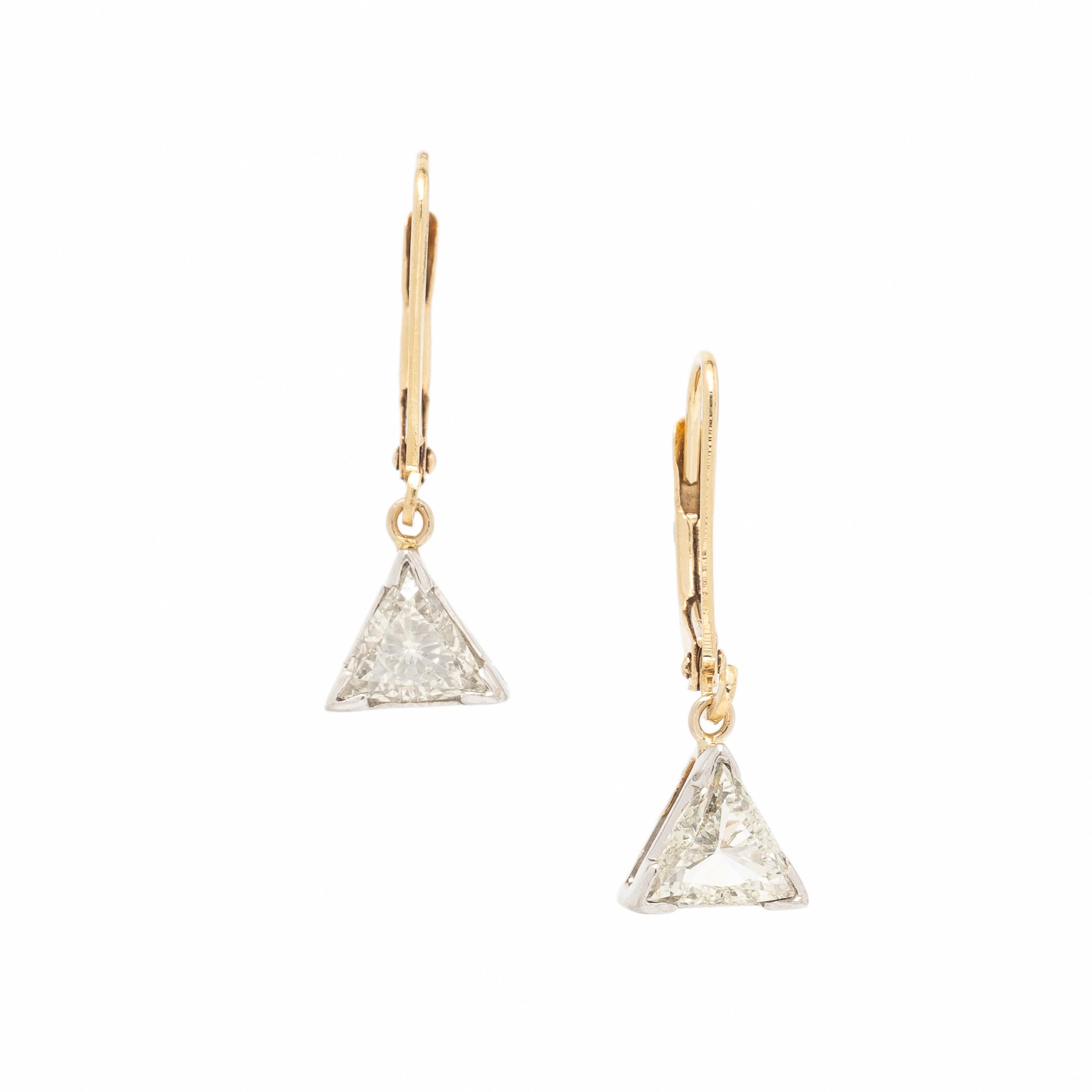 Trillion Cut Diamond Earrings