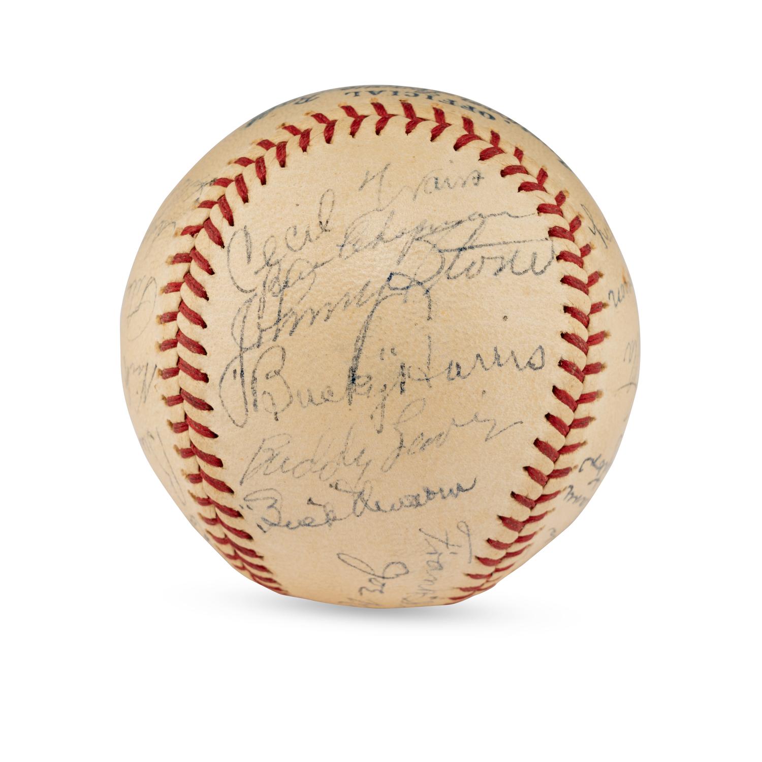A 1937 Washington Senators Team Signed Autograph Baseball Including Bucky Harris (JSA Letter of Authenticity),