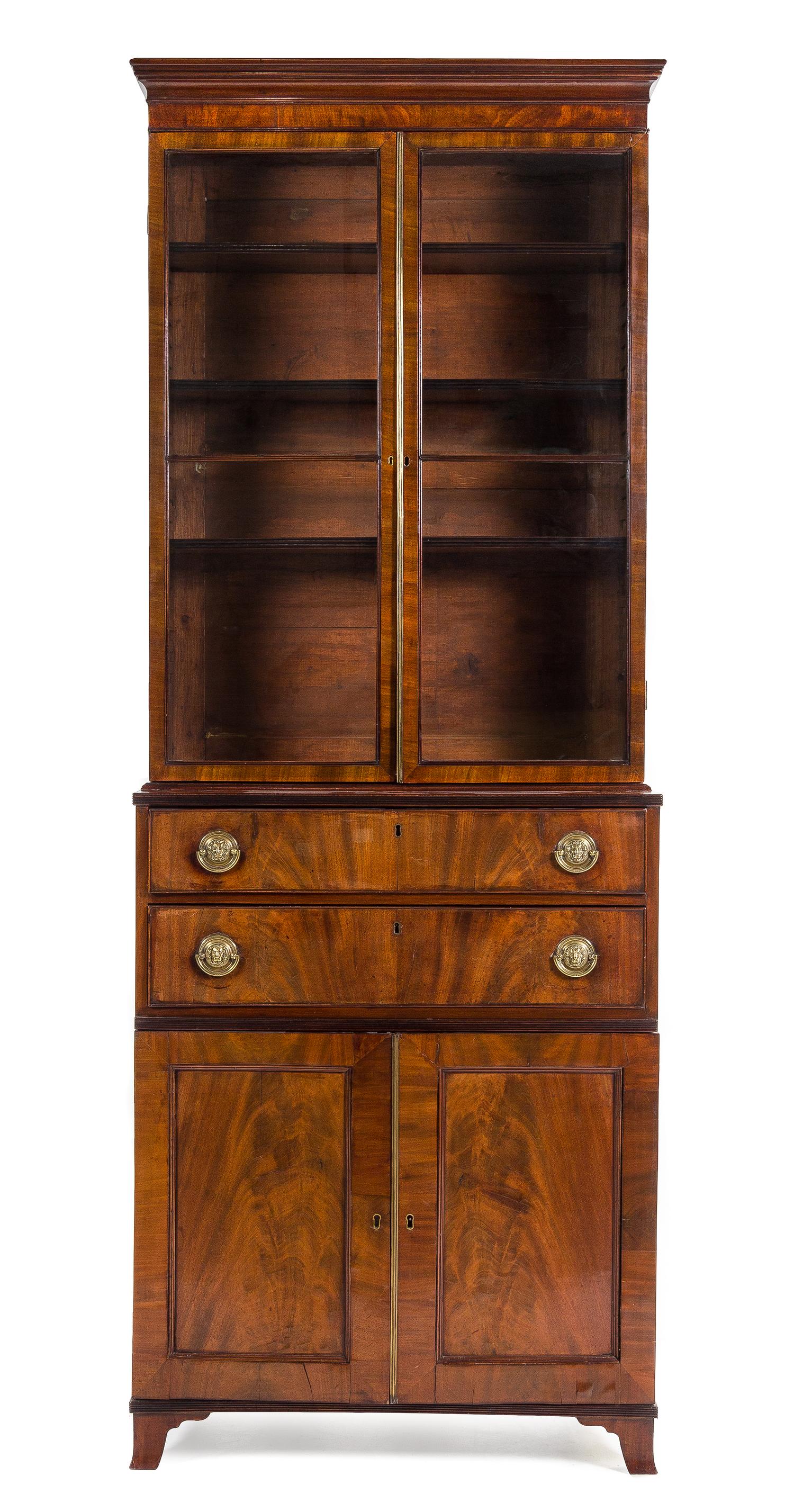 A George III Mahogany Bookcase Height 88 1/2 x width 33 x depth 13 1/2 inches. — CIRCA 1800