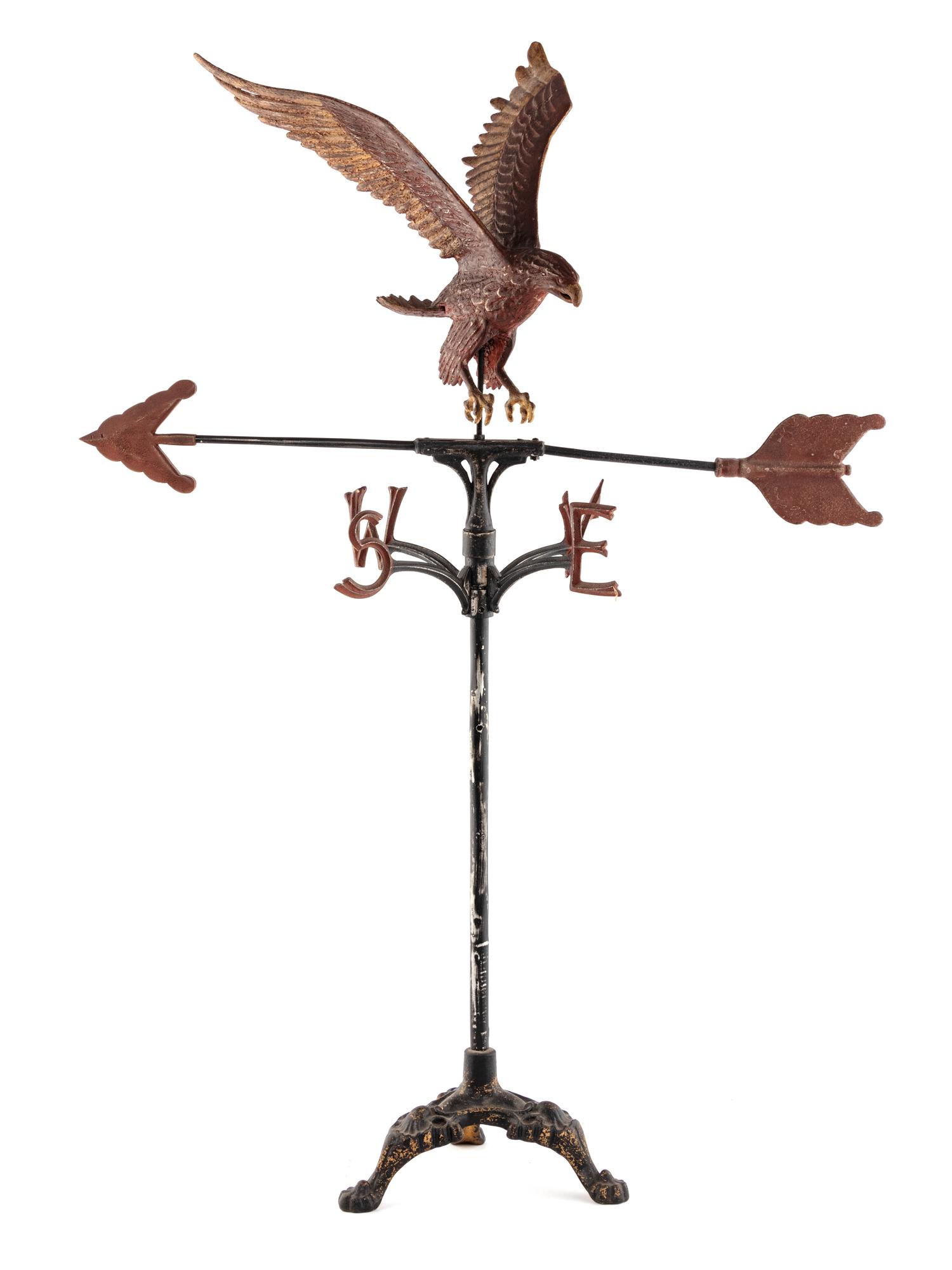 A Molded and Painted Copper Spread-Winged Eagle Weathervane