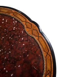 An Aesthetic Movement Parcel Ebonized Burl Walnut Marble-Top Center Table