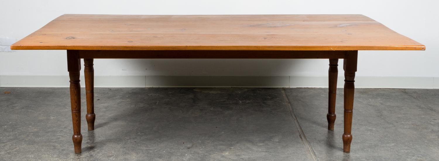 An American Pine Wake Table Height 28 1/2 x width 85 x depth 21 inches (closed.) — 19TH/20TH CENTURY