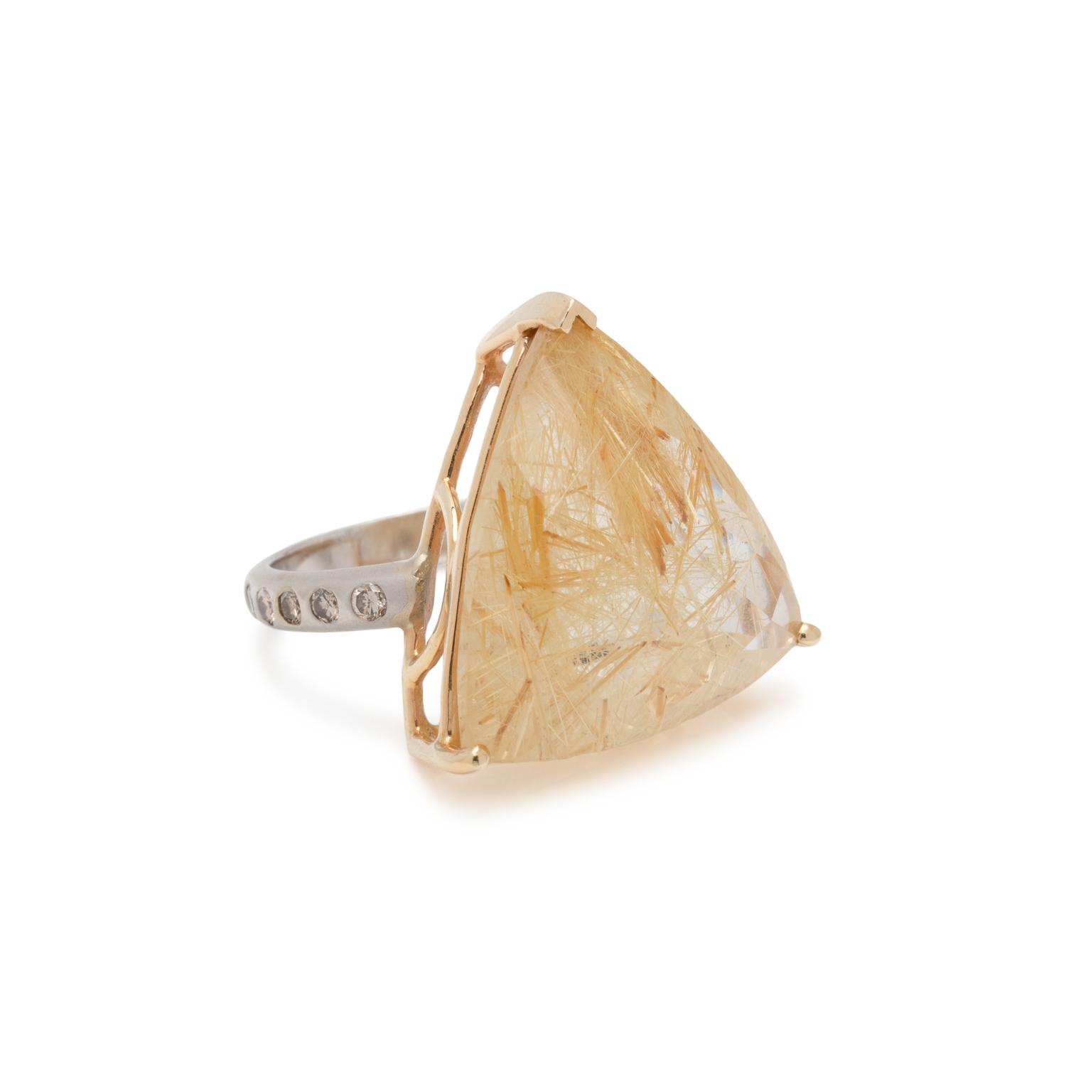 RUTILATED QUARTZ AND DIAMOND RING