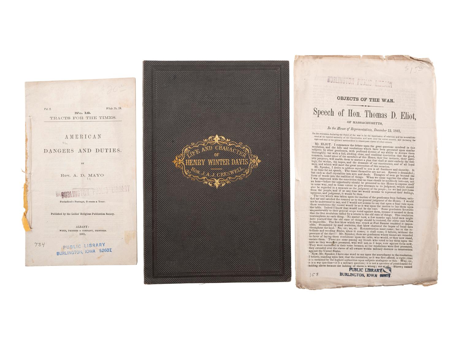 [SLAVERY, ABOLITION & EMANCIPATION]. A group of 40 antebellum and Civil War-era pamphlets on enslavement, abolition, emancipation, and colonization, comprising: