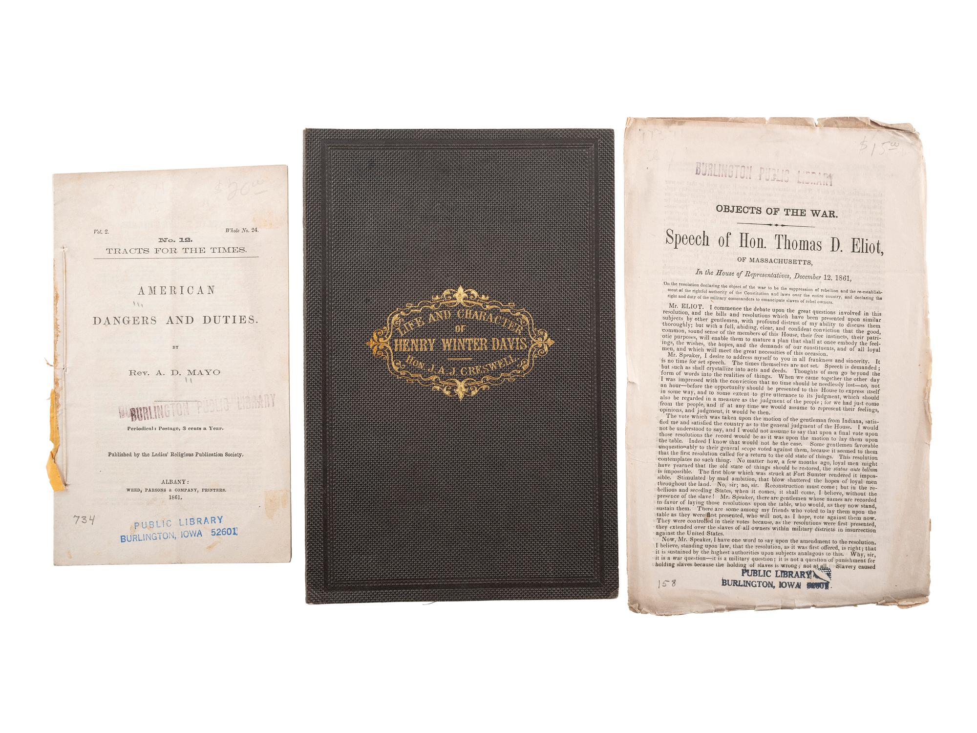 [SLAVERY, ABOLITION & EMANCIPATION]. A group of 40 antebellum and Civil War-era pamphlets on enslavement, abolition, emancipation, and colonization, comprising: