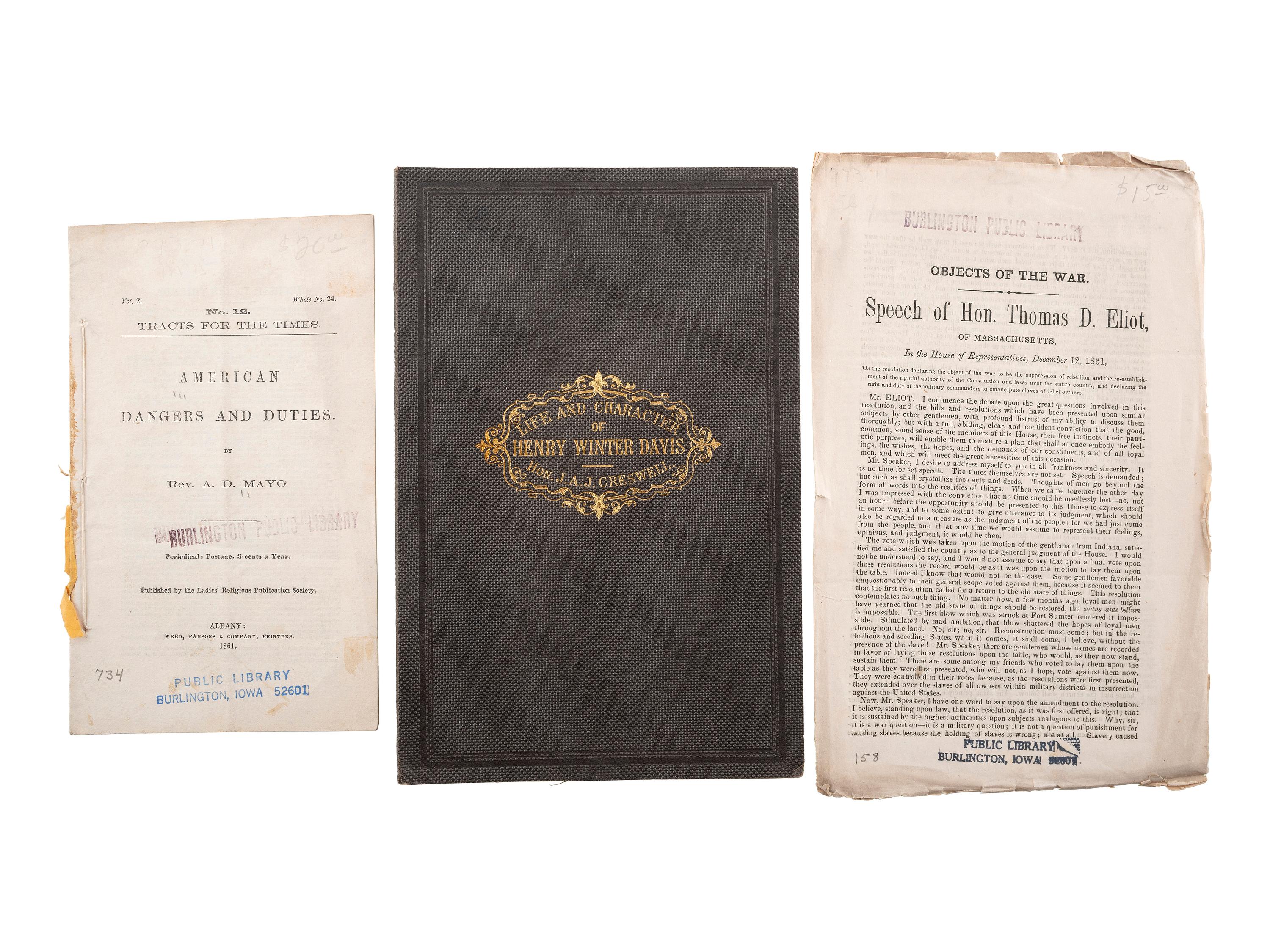 [SLAVERY, ABOLITION & EMANCIPATION]. A group of 40 antebellum and Civil War-era pamphlets on enslavement, abolition, emancipation, and colonization, comprising: