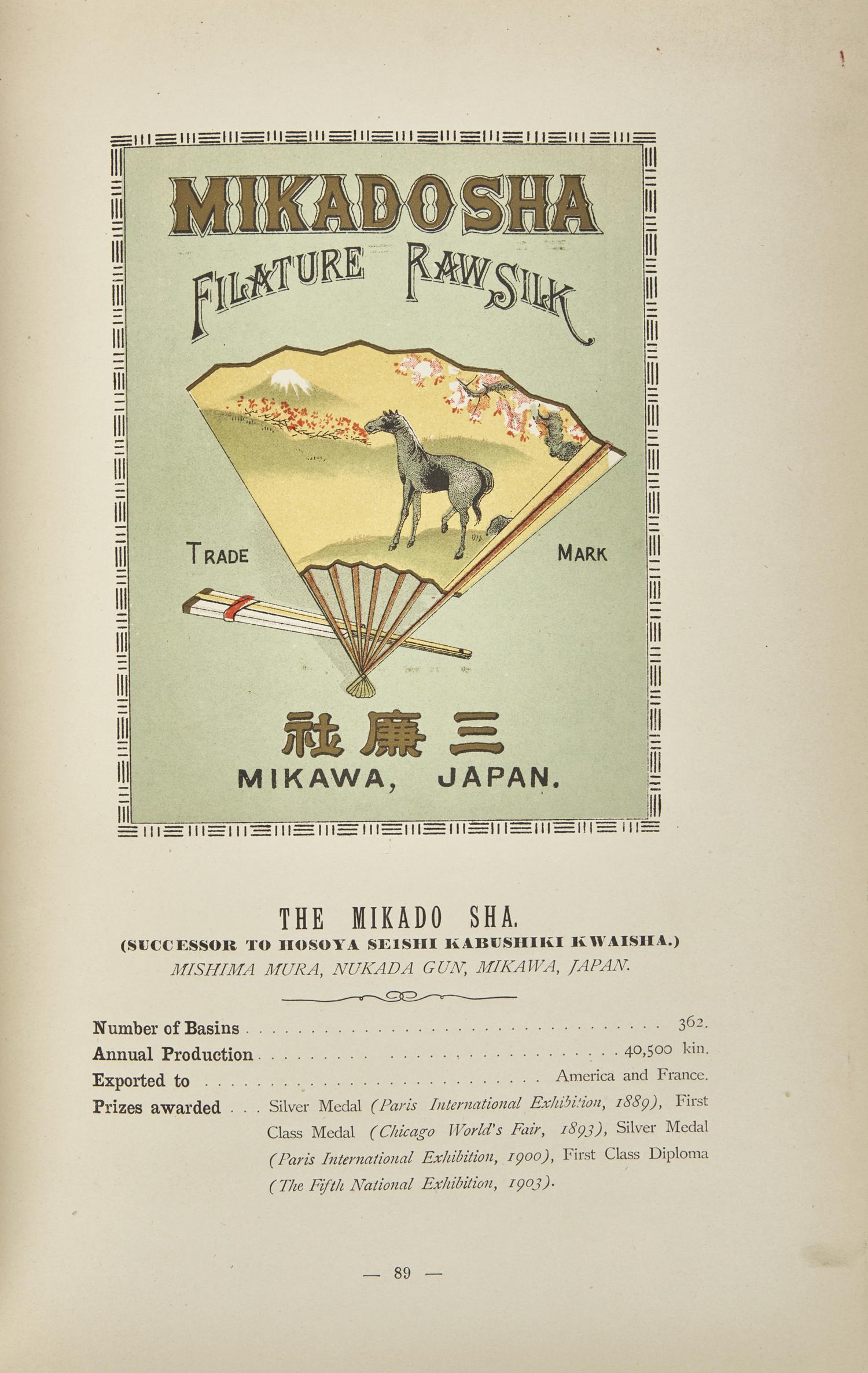 [Business & Industry] Well-Known Raw Silk Producers and Their Trade Marks "Empire of Japan" Compiled for Louisiana Purchase Exposition 1904