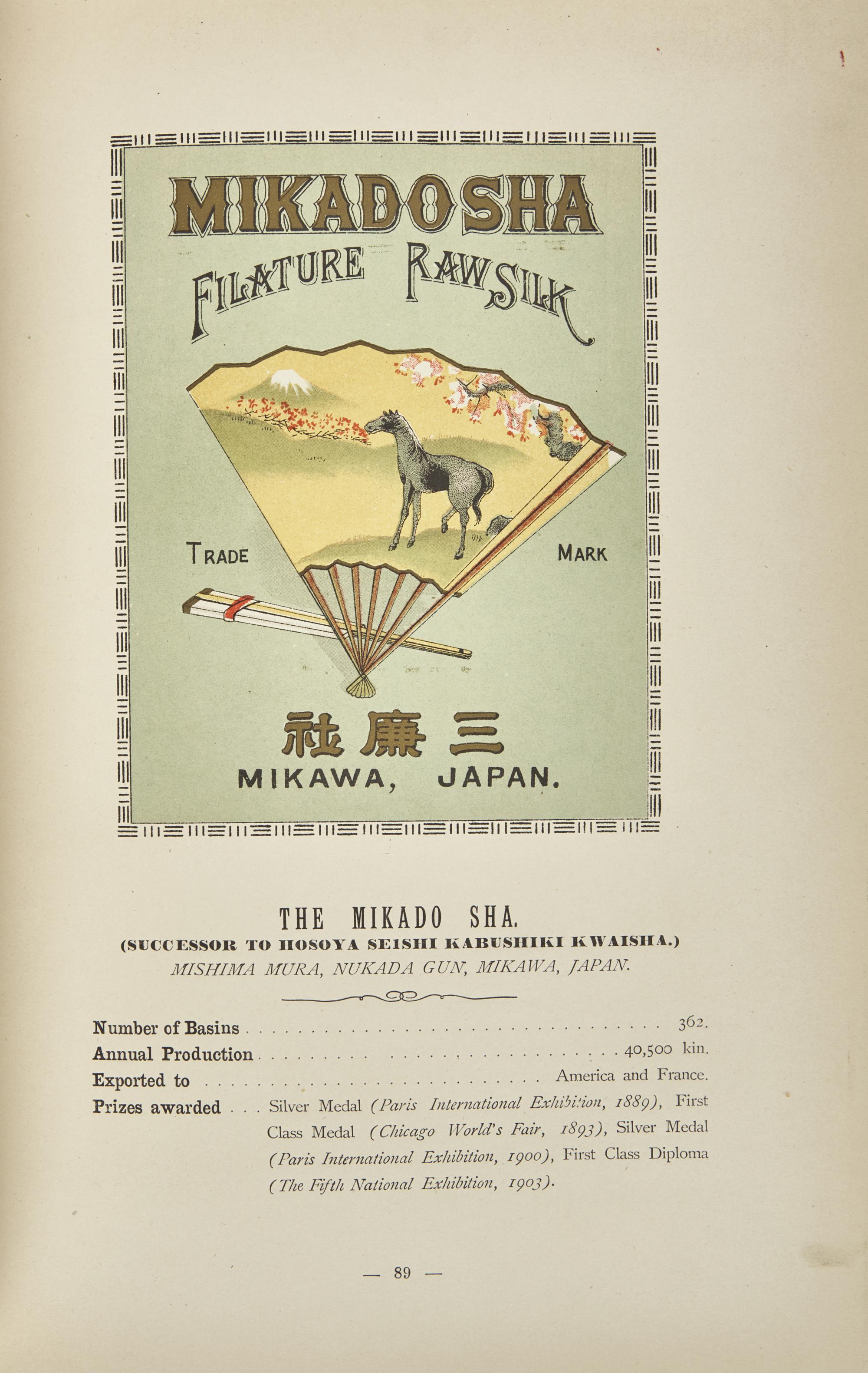[Business & Industry] Well-Known Raw Silk Producers and Their Trade Marks "Empire of Japan" Compiled for Louisiana Purchase Exposition 1904